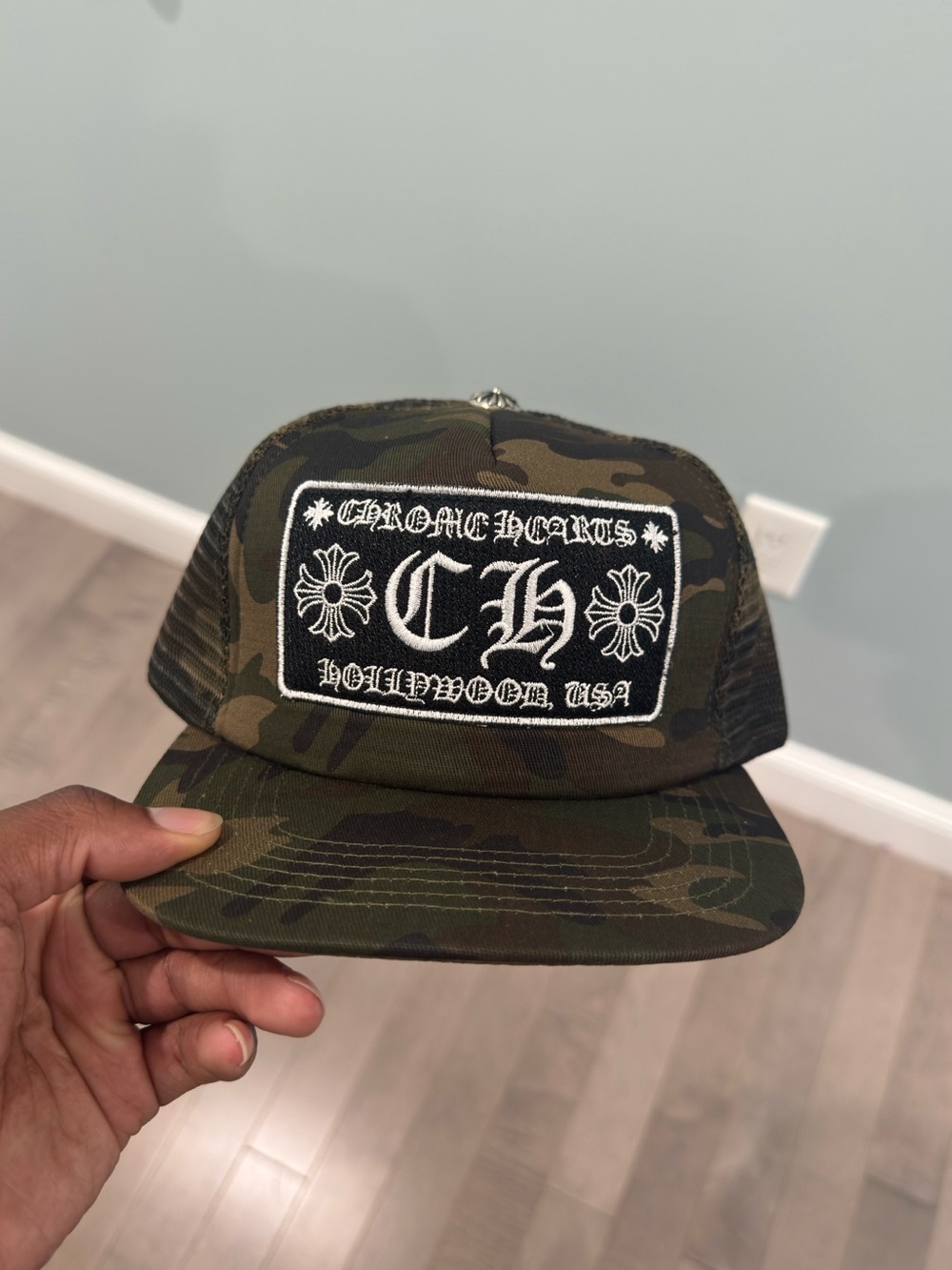 Chrome Hearts Camo Patch Trucker Hat